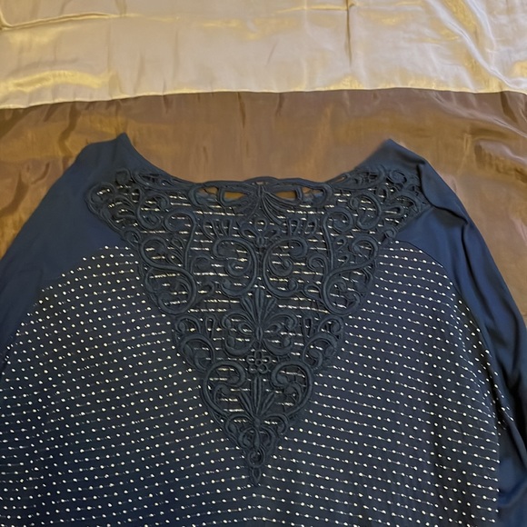 French Connection Blue Open Back Long Sleeve - Picture 5 of 5